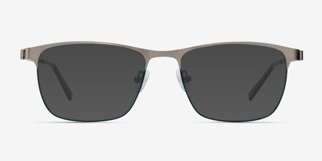 Pinion Gunmetal MetalEyeglass Frames from EyeBuyDirect, with Tinted Lenses