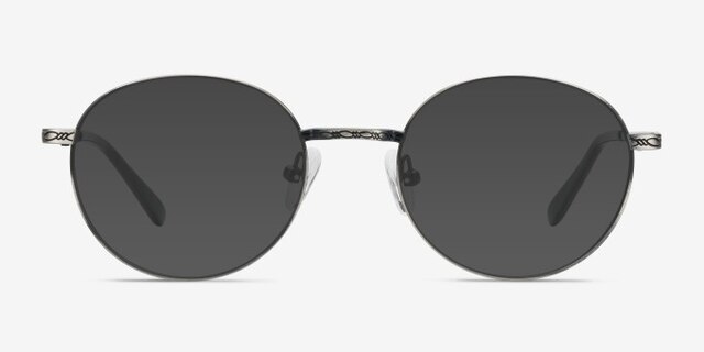 Ledger Silver MetalEyeglass Frames from EyeBuyDirect, with Tinted Lenses