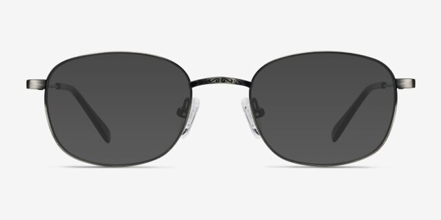 Caesar Gunmetal MetalEyeglass Frames from EyeBuyDirect, with Tinted Lenses