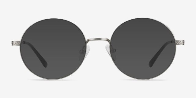 Inscription Silver MetalEyeglass Frames from EyeBuyDirect, with Tinted Lenses