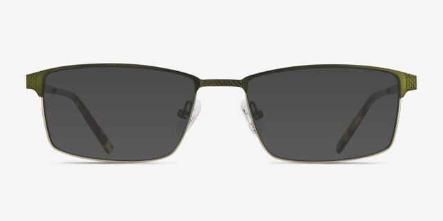 Prime Green Bronze MetalEyeglass Frames from EyeBuyDirect, with Tinted Lenses