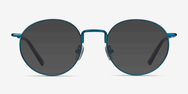 Puzzle Blue MetalEyeglass Frames from EyeBuyDirect, with Tinted Lenses
