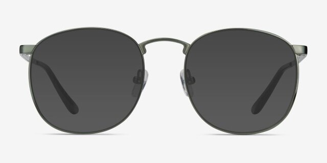 Closer Matte Blue MetalEyeglass Frames from EyeBuyDirect, with Tinted Lenses
