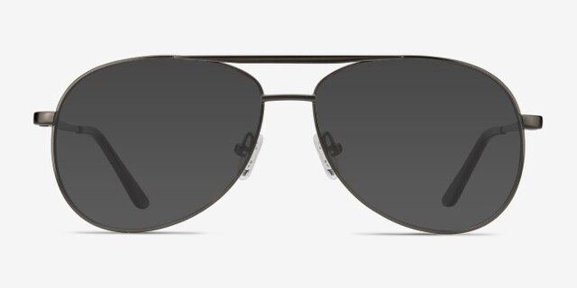 Discover Gunmetal MétalMontures de lunettes de vue d'EyeBuyDirect, Avec des Verres Teintés