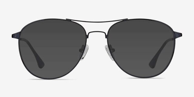Westbound Dark Navy MetalEyeglass Frames from EyeBuyDirect, with Tinted Lenses