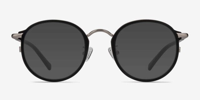 Carnival Matte Black Acetate-metalMontures de lunettes de vue d'EyeBuyDirect, Avec des Verres Teintés