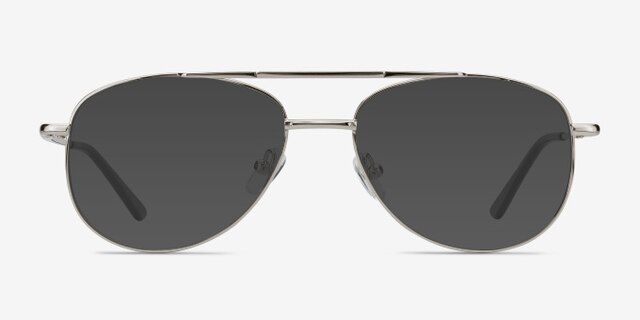 Tasker Argenté MétalMontures de lunettes de vue d'EyeBuyDirect, Avec des Verres Teintés