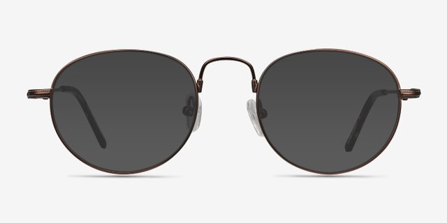Chutzpa Coffee MetalEyeglass Frames from EyeBuyDirect, with Tinted Lenses