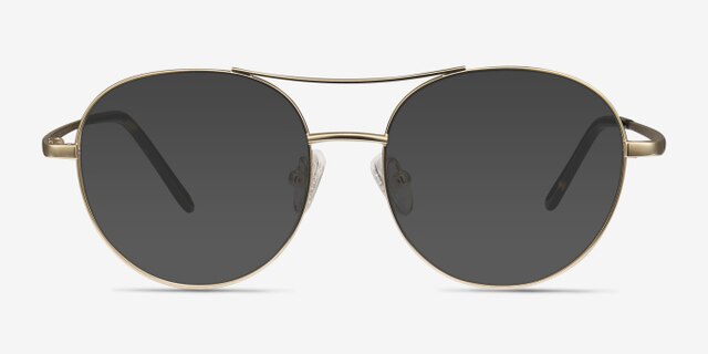 Cassini Golden MetalEyeglass Frames from EyeBuyDirect, with Tinted Lenses