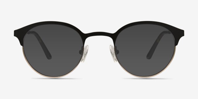 Fixate Black Golden MetalEyeglass Frames from EyeBuyDirect, with Tinted Lenses