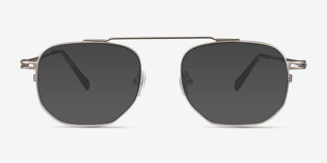 Cordon Matte Silver MetalEyeglass Frames from EyeBuyDirect, with Tinted Lenses