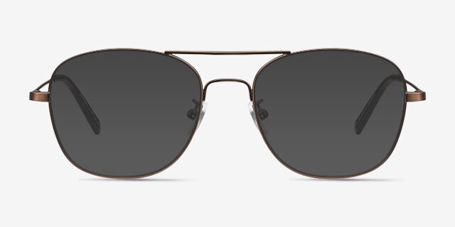 Courser Café MétalMontures de lunettes de vue d'EyeBuyDirect, Avec des Verres Teintés