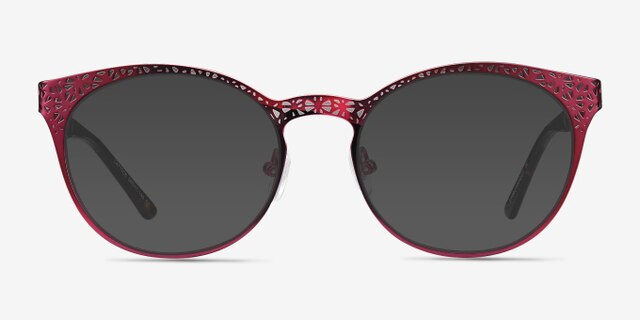 Lattice Red Purple MetalEyeglass Frames from EyeBuyDirect, with Tinted Lenses