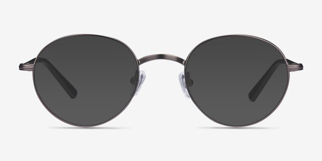 Izabel Gunmetal MetalEyeglass Frames from EyeBuyDirect, with Tinted Lenses