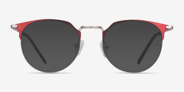 Veronica Red MetalEyeglass Frames from EyeBuyDirect, with Tinted Lenses