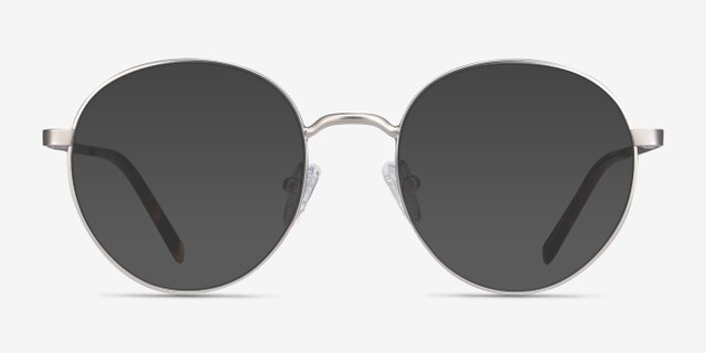 Nomad Silver MetalEyeglass Frames from EyeBuyDirect, with Tinted Lenses