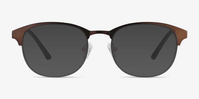 Toledo Brown MetalEyeglass Frames from EyeBuyDirect, with Tinted Lenses