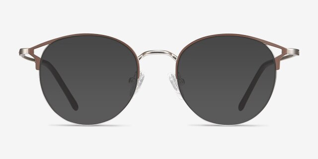 Jive Brown MetalEyeglass Frames from EyeBuyDirect, with Tinted Lenses