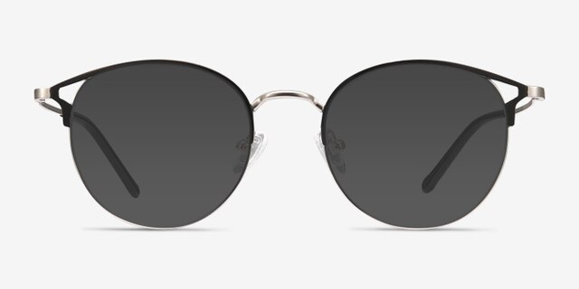 Jive Black & Silver MetalEyeglass Frames from EyeBuyDirect, with Tinted Lenses