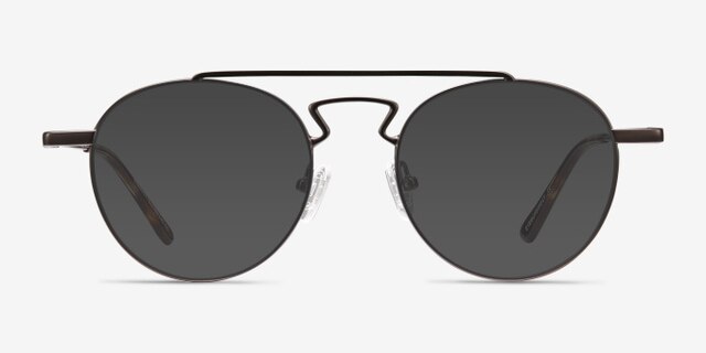 Chariot Gunmetal MetalEyeglass Frames from EyeBuyDirect, with Tinted Lenses