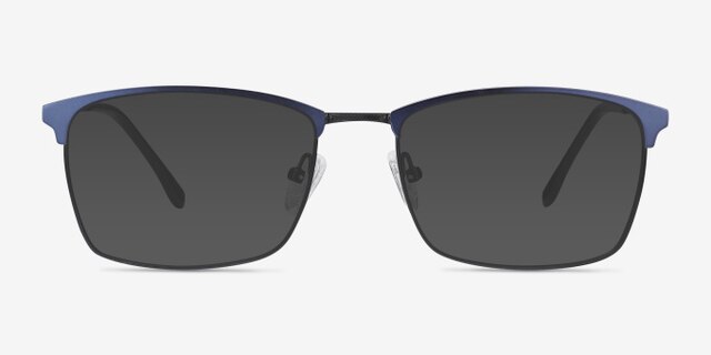 Signal Blue MetalEyeglass Frames from EyeBuyDirect, with Tinted Lenses