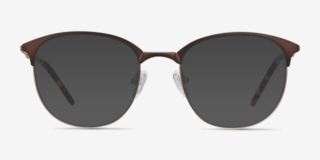 Perceive Brown Golden MetalEyeglass Frames from EyeBuyDirect, with Tinted Lenses