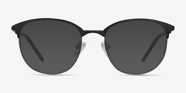 Perceive Black Gunmetal MetalEyeglass Frames from EyeBuyDirect, with Tinted Lenses