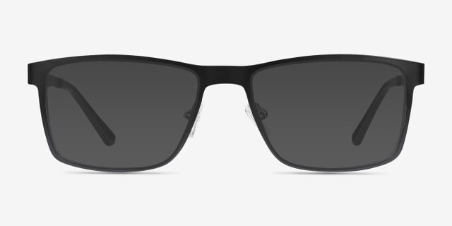 Bemuse Black MetalEyeglass Frames from EyeBuyDirect, with Tinted Lenses