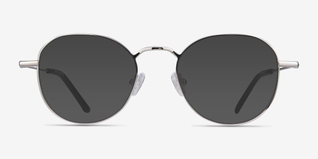 Cori Silver MetalEyeglass Frames from EyeBuyDirect, with Tinted Lenses