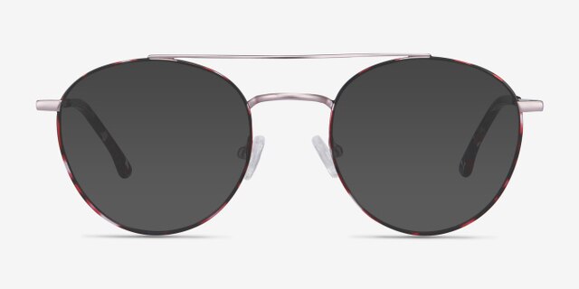 Earhart Red Tortoise MetalEyeglass Frames from EyeBuyDirect, with Tinted Lenses