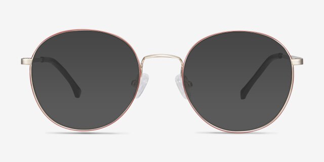Progress Red Golden MetalEyeglass Frames from EyeBuyDirect, with Tinted Lenses