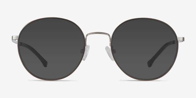 Progress Brown Silver MetalEyeglass Frames from EyeBuyDirect, with Tinted Lenses
