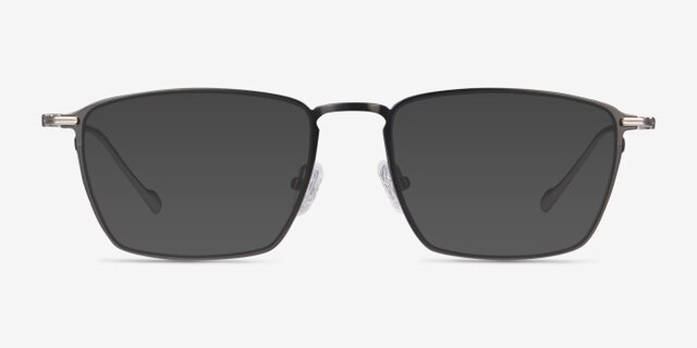 Wind Gunmetal MetalEyeglass Frames from EyeBuyDirect, with Tinted Lenses