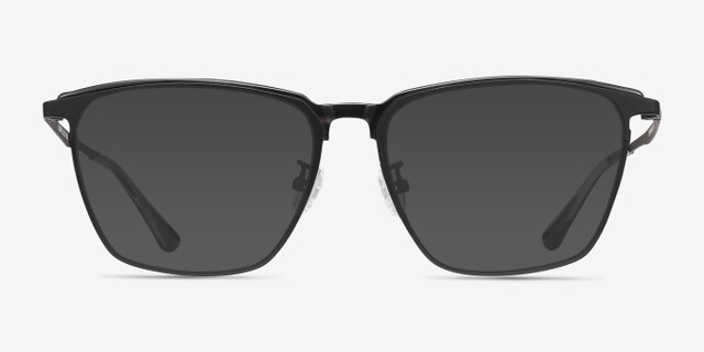 Squire Black AcetateEyeglass Frames from EyeBuyDirect, with Tinted Lenses