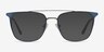 Contact Blue MetalEyeglass Frames from EyeBuyDirect, with Tinted Lenses