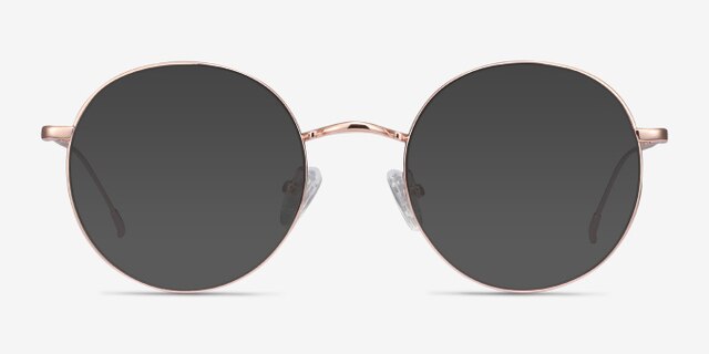 Dapper Rose Gold MetalEyeglass Frames from EyeBuyDirect, with Tinted Lenses