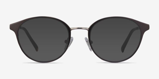 Broadway Gunmetal MetalEyeglass Frames from EyeBuyDirect, with Tinted Lenses