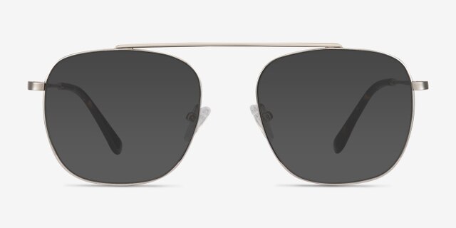 Moxie Silver MetalEyeglass Frames from EyeBuyDirect, with Tinted Lenses