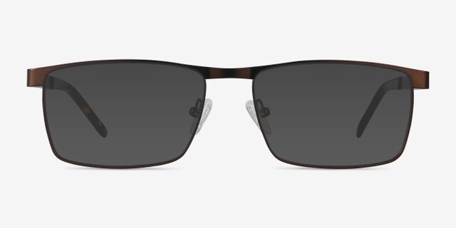 Danno Brown MetalEyeglass Frames from EyeBuyDirect, with Tinted Lenses