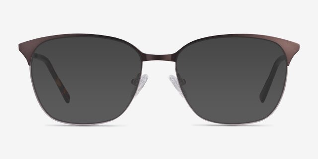 Avenue Gunmetal MetalEyeglass Frames from EyeBuyDirect, with Tinted Lenses