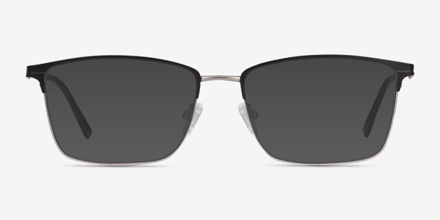 Castle Black MetalEyeglass Frames from EyeBuyDirect, with Tinted Lenses