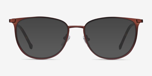 Shimmer Red MetalEyeglass Frames from EyeBuyDirect, with Tinted Lenses