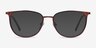 Shimmer Red MetalEyeglass Frames from EyeBuyDirect, with Tinted Lenses