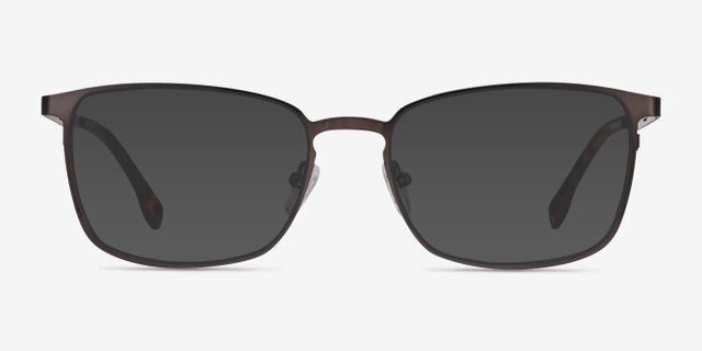 Dakota Gunmetal MetalEyeglass Frames from EyeBuyDirect, with Tinted Lenses