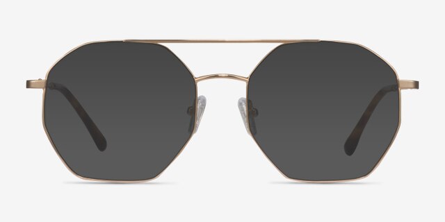 Eight Golden MetalEyeglass Frames from EyeBuyDirect, with Tinted Lenses