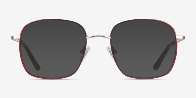 Archive Burgundy MetalEyeglass Frames from EyeBuyDirect, with Tinted Lenses
