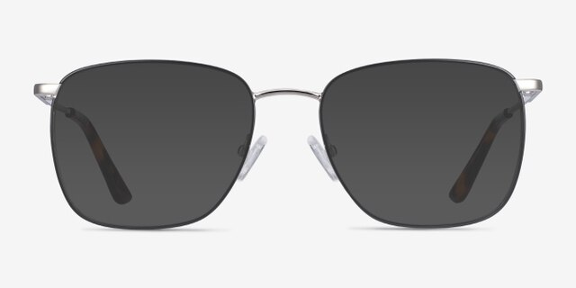 Reason Black Silver MetalEyeglass Frames from EyeBuyDirect, with Tinted Lenses