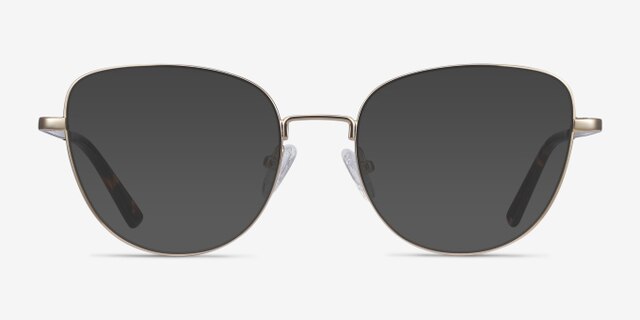 Clotilde Gold MetalEyeglass Frames from EyeBuyDirect, with Tinted Lenses
