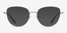 Clotilde Silver MetalEyeglass Frames from EyeBuyDirect, with Tinted Lenses