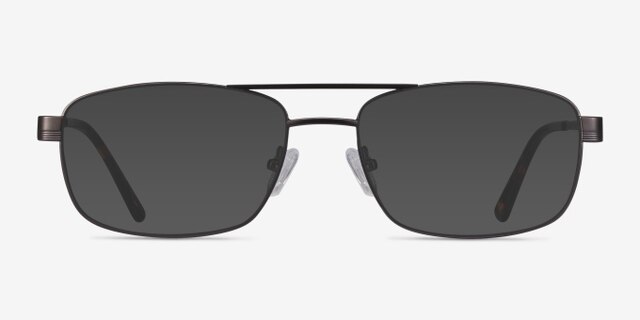 Stan Gunmetal MetalEyeglass Frames from EyeBuyDirect, with Tinted Lenses